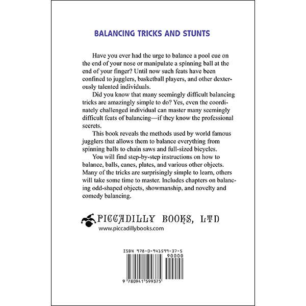 Balancing Trick and Stunts Back Cover